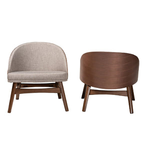   Modern European furniture - Walnut Framed Curved Accent Chairs 2 - www.oroa.com | Oroa.com