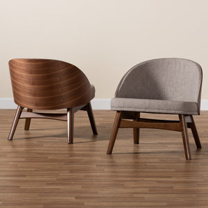   Modern European furniture - Walnut Framed Curved Accent Chairs 2 - www.oroa.com | Oroa.com