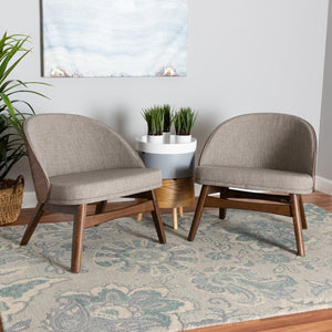   Modern European furniture - Walnut Framed Curved Accent Chairs 2 - www.oroa.com | Oroa.com