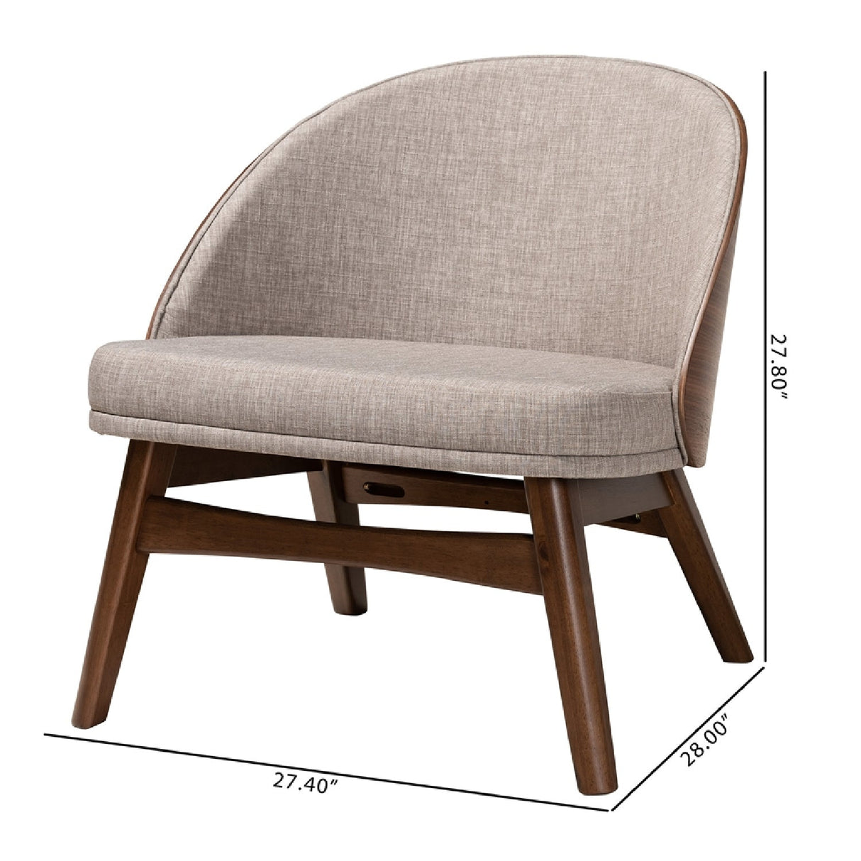   Modern European furniture - Walnut Framed Curved Accent Chairs 2 - www.oroa.com | Oroa.com