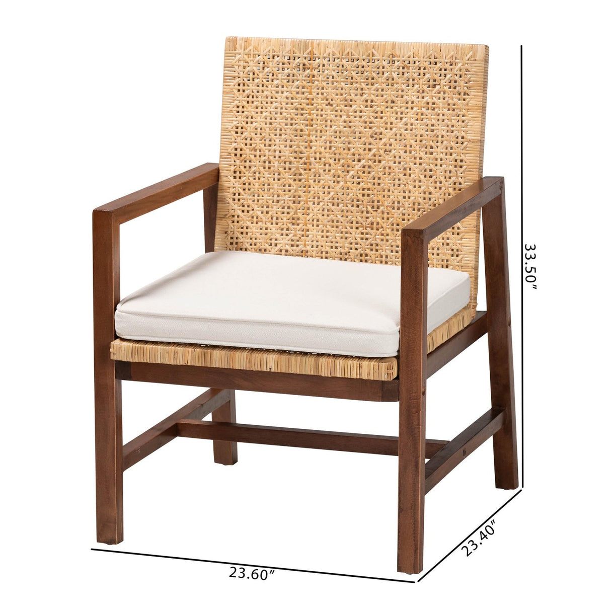   Modern European furniture - Acacia Framed Rattan Lounge Chair - www.oroa.com | Oroa.com