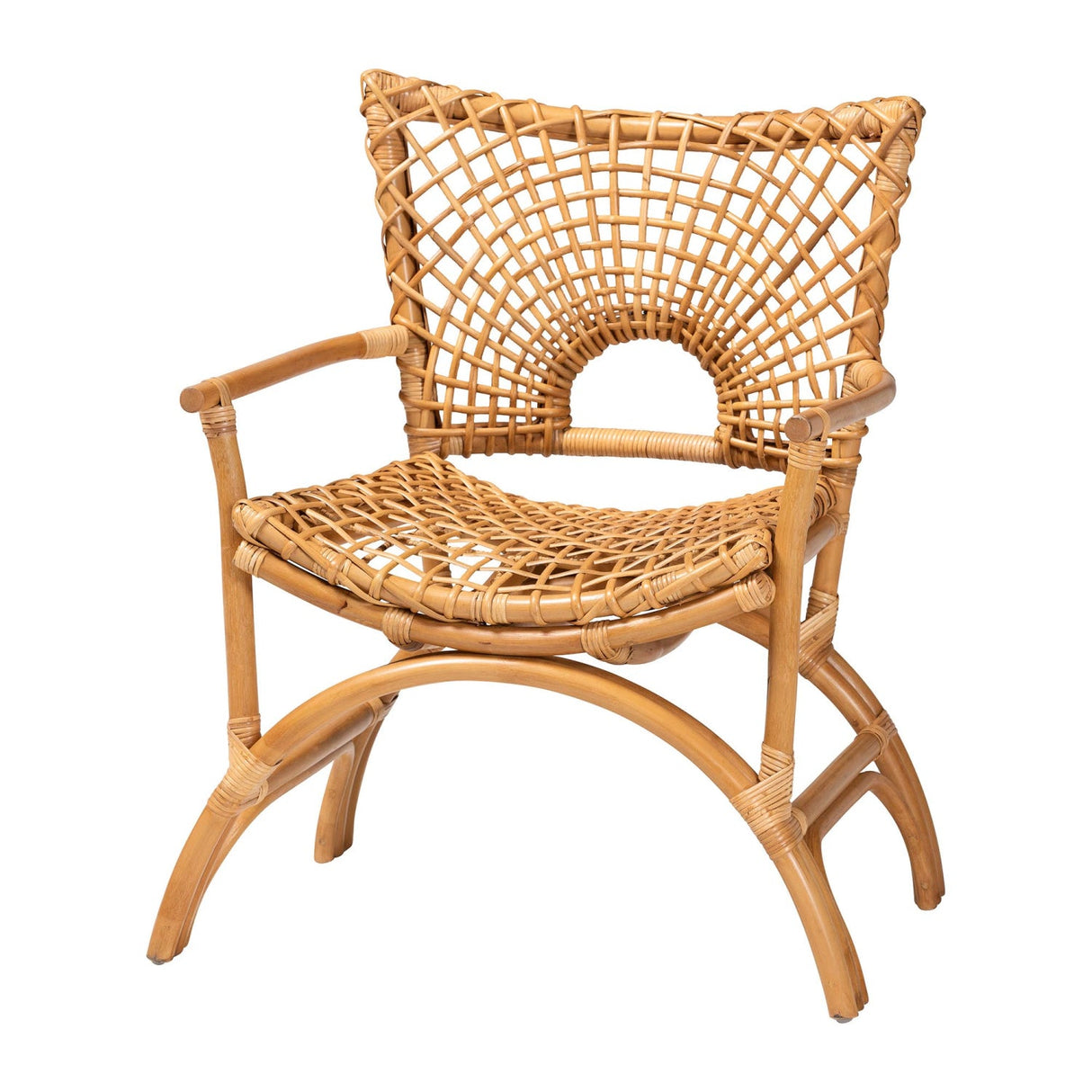   Modern European furniture - Curved Seat Rattan Accent Chair - www.oroa.com | Oroa.com