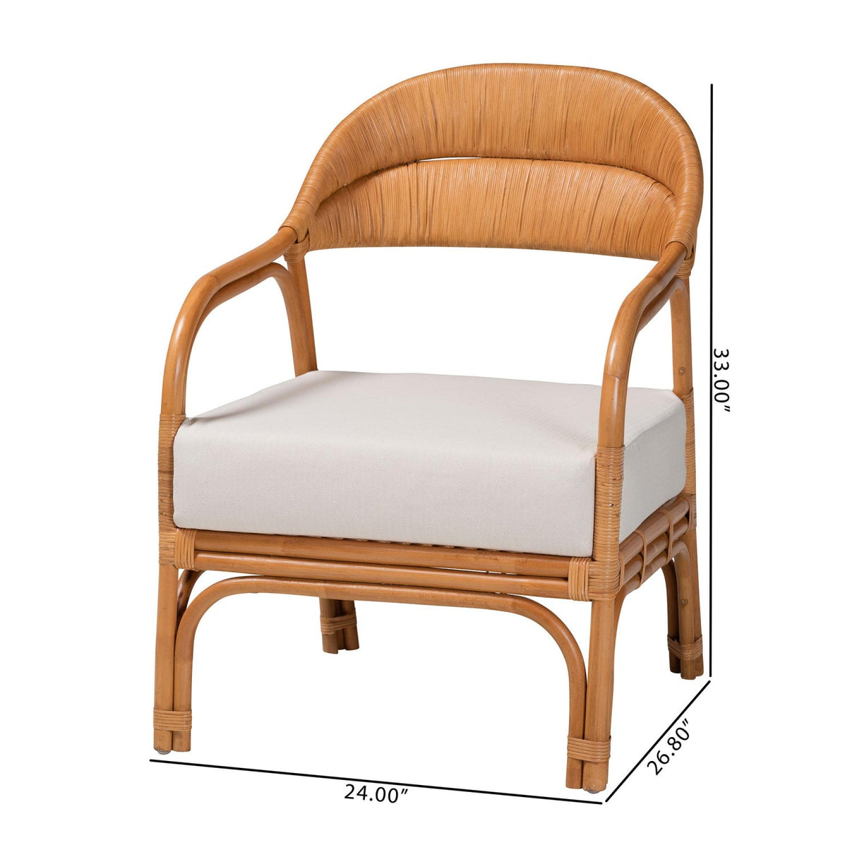   Modern European furniture - Cushioned Seat Rattan Accent Chair - www.oroa.com | Oroa.com