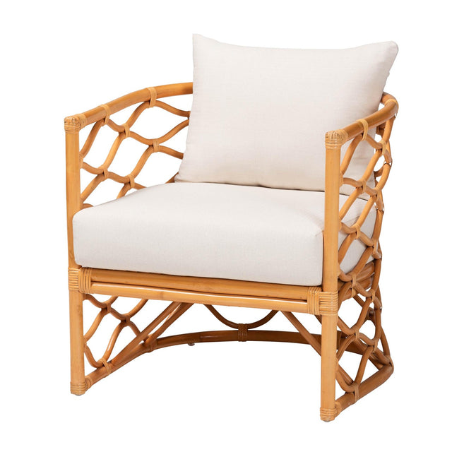 Modern European furniture - Curved Rattan Padded Accent Chair - www.oroa.com