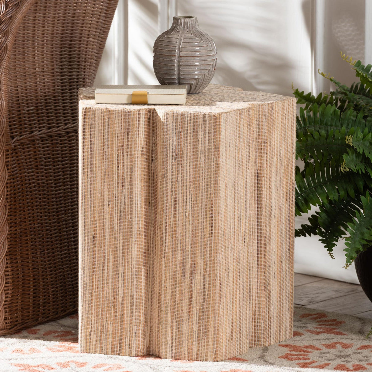   Modern European furniture - Grasscloth Flower Inspired End Table - www.oroa.com | Oroa.com