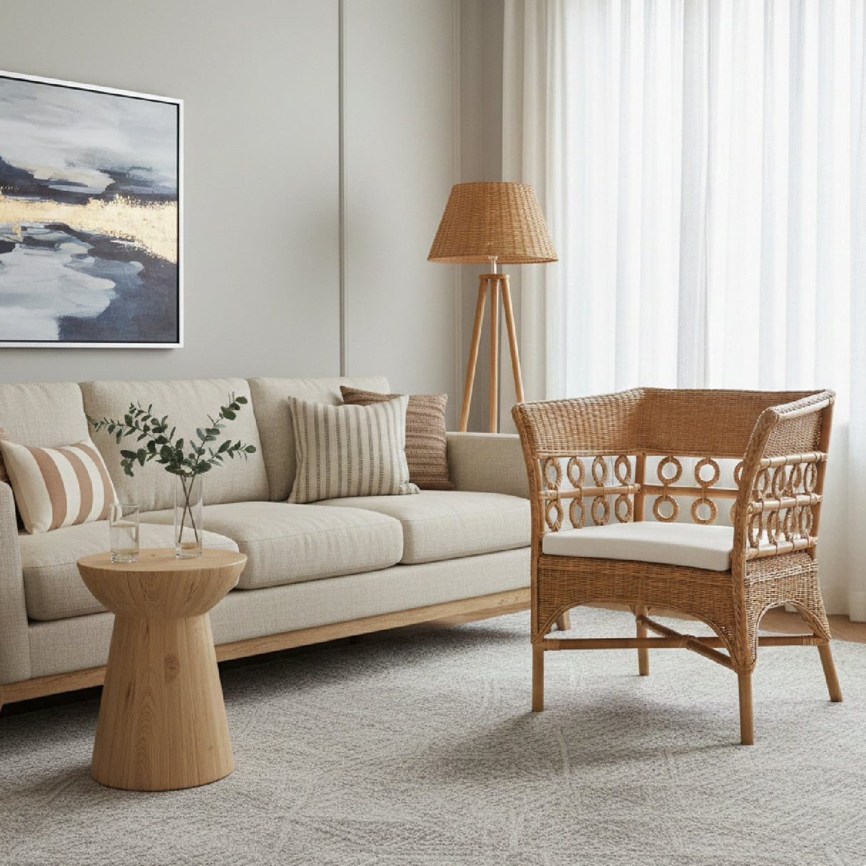   Modern European furniture - Braided Rattan Padded Accent Chair - www.oroa.com | Oroa.com