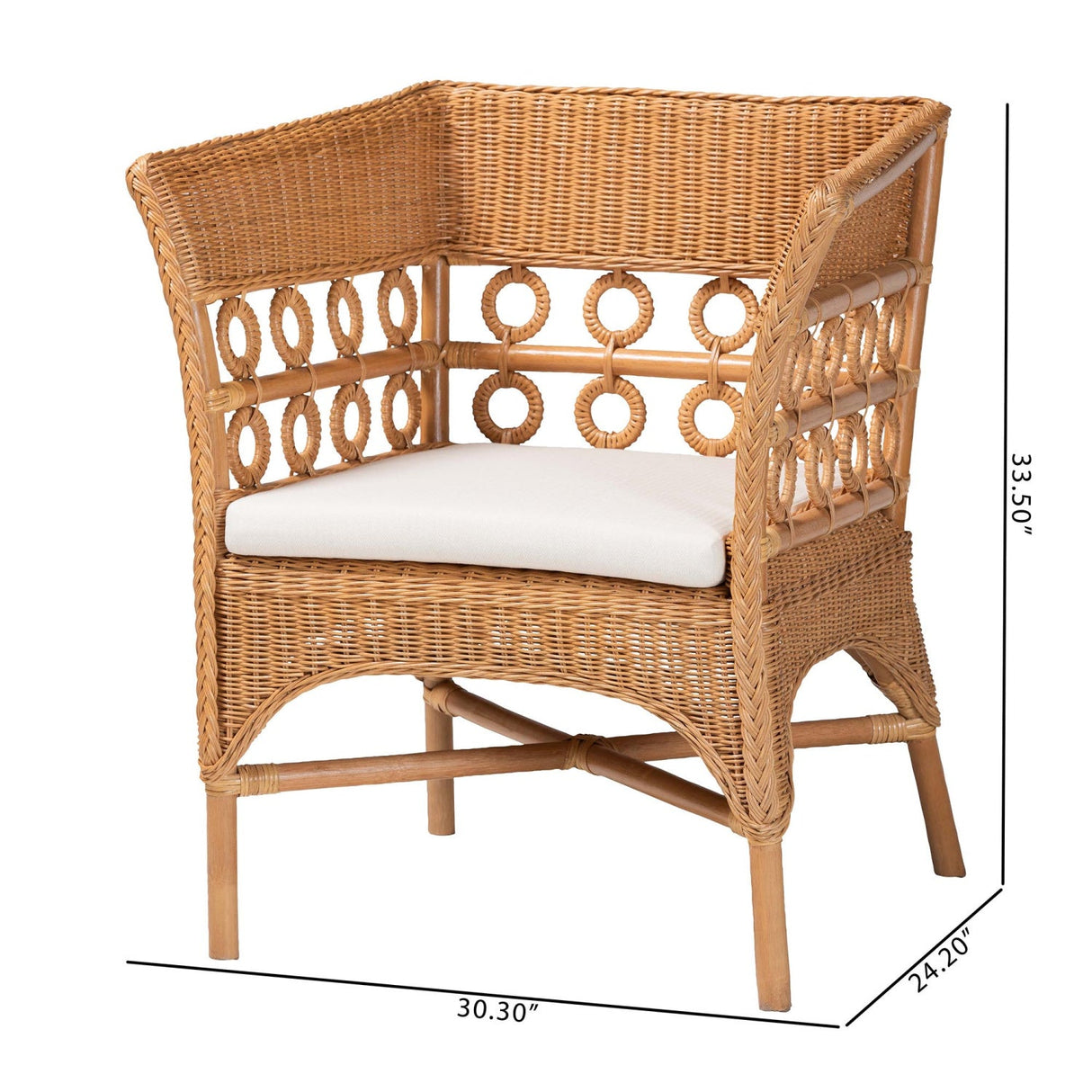   Modern European furniture - Braided Rattan Padded Accent Chair - www.oroa.com | Oroa.com