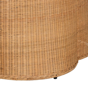   Modern European furniture - Handwoven Rattan Scalloped Coffee Table - www.oroa.com | Oroa.com