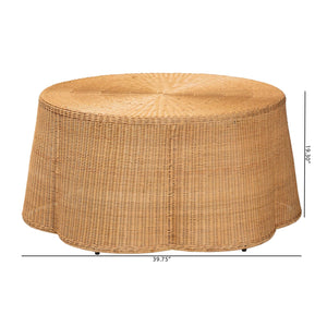   Modern European furniture - Handwoven Rattan Scalloped Coffee Table - www.oroa.com | Oroa.com
