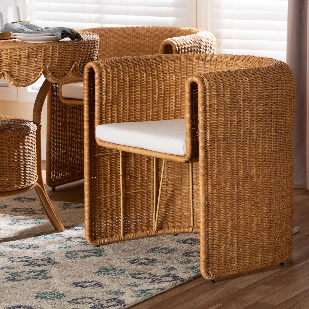   Modern European furniture - Handwoven Rattan Barrel Dining Chair - www.oroa.com | Oroa.com