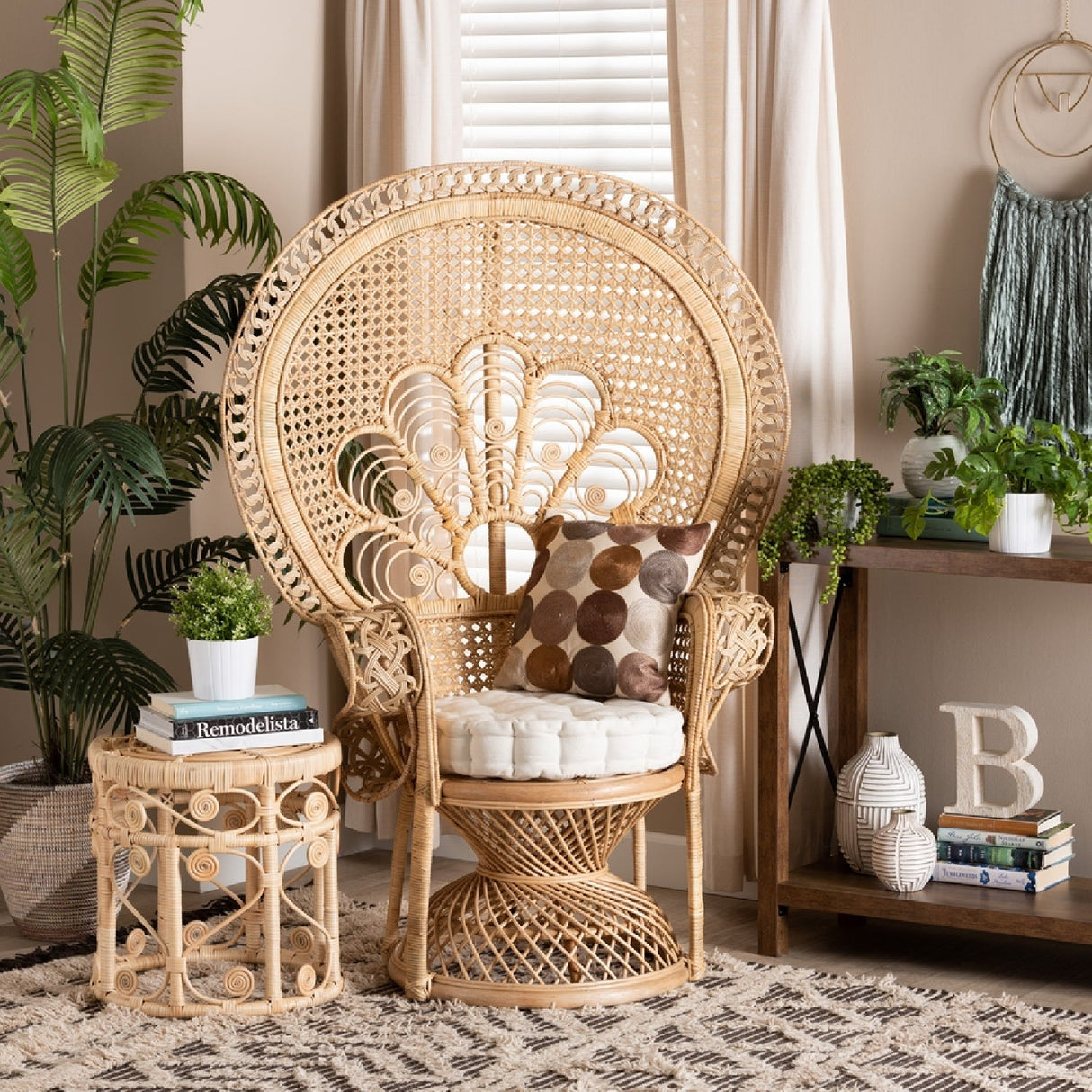   Modern European furniture - Brown Rattan Peacock Accent Chair - www.oroa.com | Oroa.com