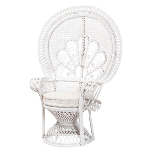   Modern European furniture - White Rattan Peacock Accent Chair - www.oroa.com | Oroa.com