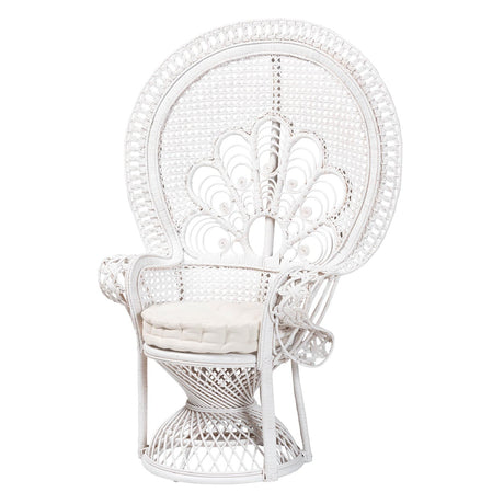   Modern European furniture - White Rattan Peacock Accent Chair - www.oroa.com | Oroa.com