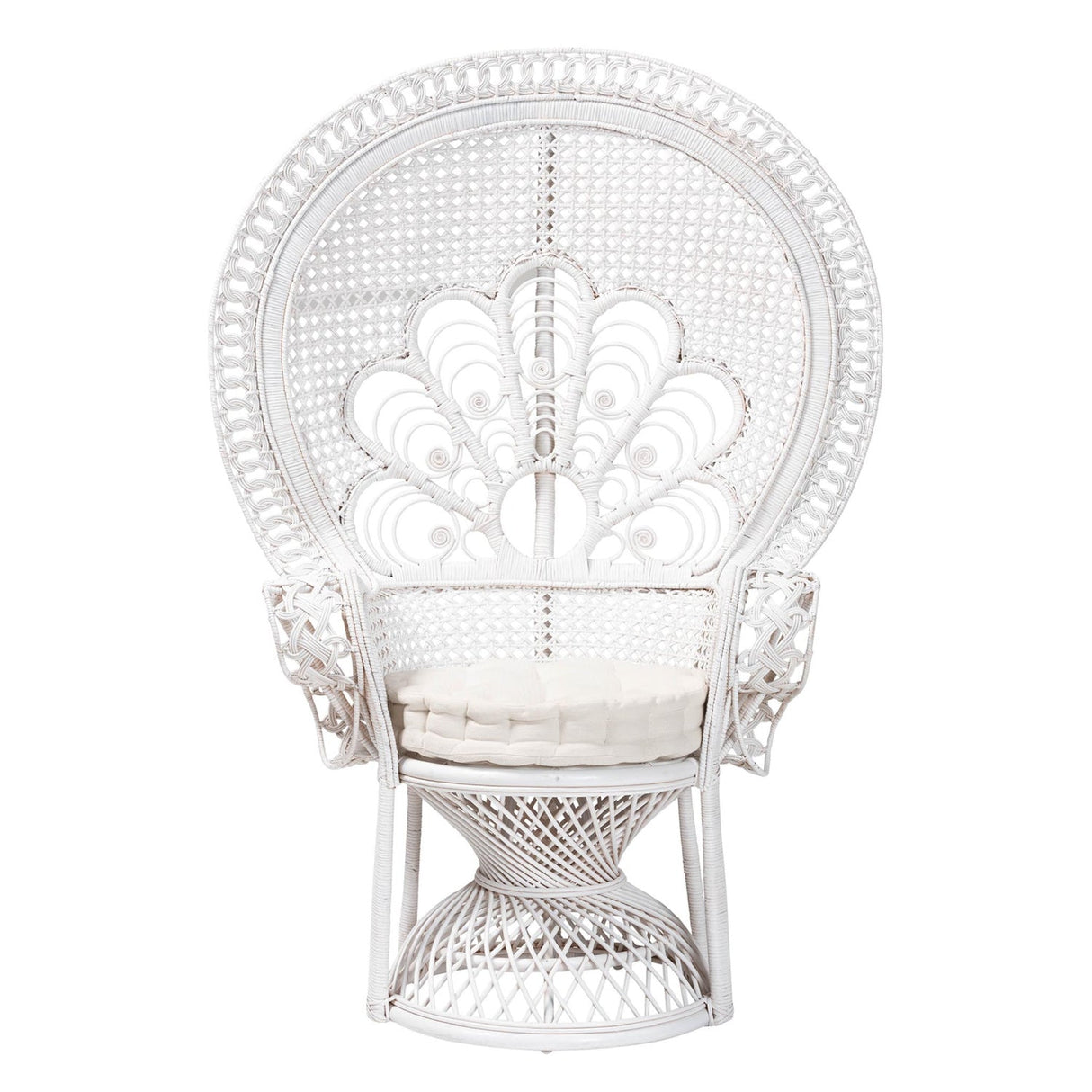  Modern European furniture - White Rattan Peacock Accent Chair - www.oroa.com | Oroa.com