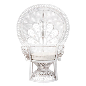   Modern European furniture - White Rattan Peacock Accent Chair - www.oroa.com | Oroa.com