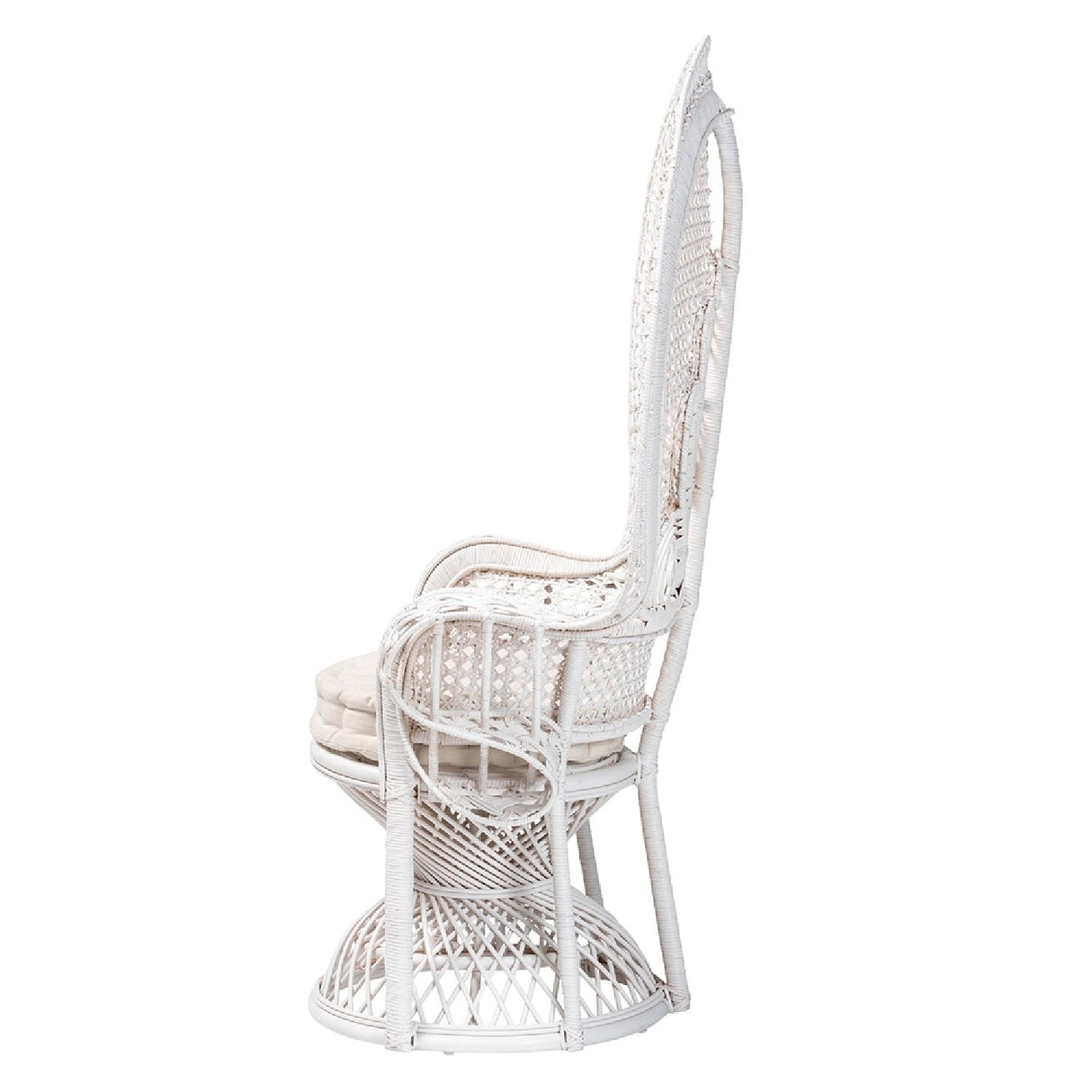   Modern European furniture - White Rattan Peacock Accent Chair - www.oroa.com | Oroa.com