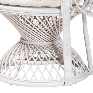   Modern European furniture - White Rattan Peacock Accent Chair - www.oroa.com | Oroa.com