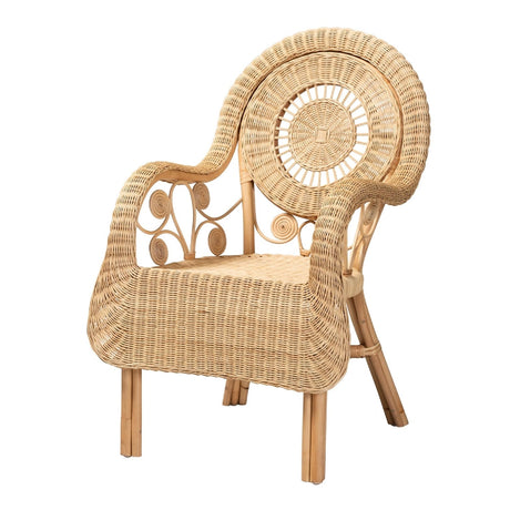   Modern European furniture - Curled Rattan Detail Accent Chair - www.oroa.com | Oroa.com