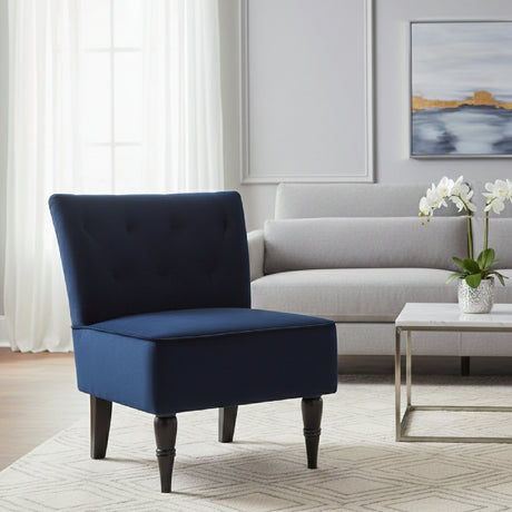   Modern European furniture - Tufted Blue Velvet Accent Chair - www.oroa.com | Oroa.com