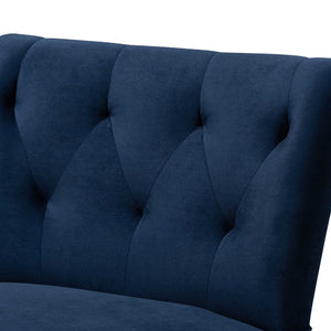   Modern European furniture - Tufted Blue Velvet Accent Chair - www.oroa.com | Oroa.com