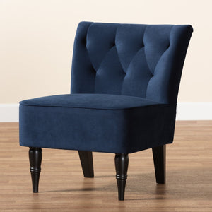   Modern European furniture - Tufted Blue Velvet Accent Chair - www.oroa.com | Oroa.com