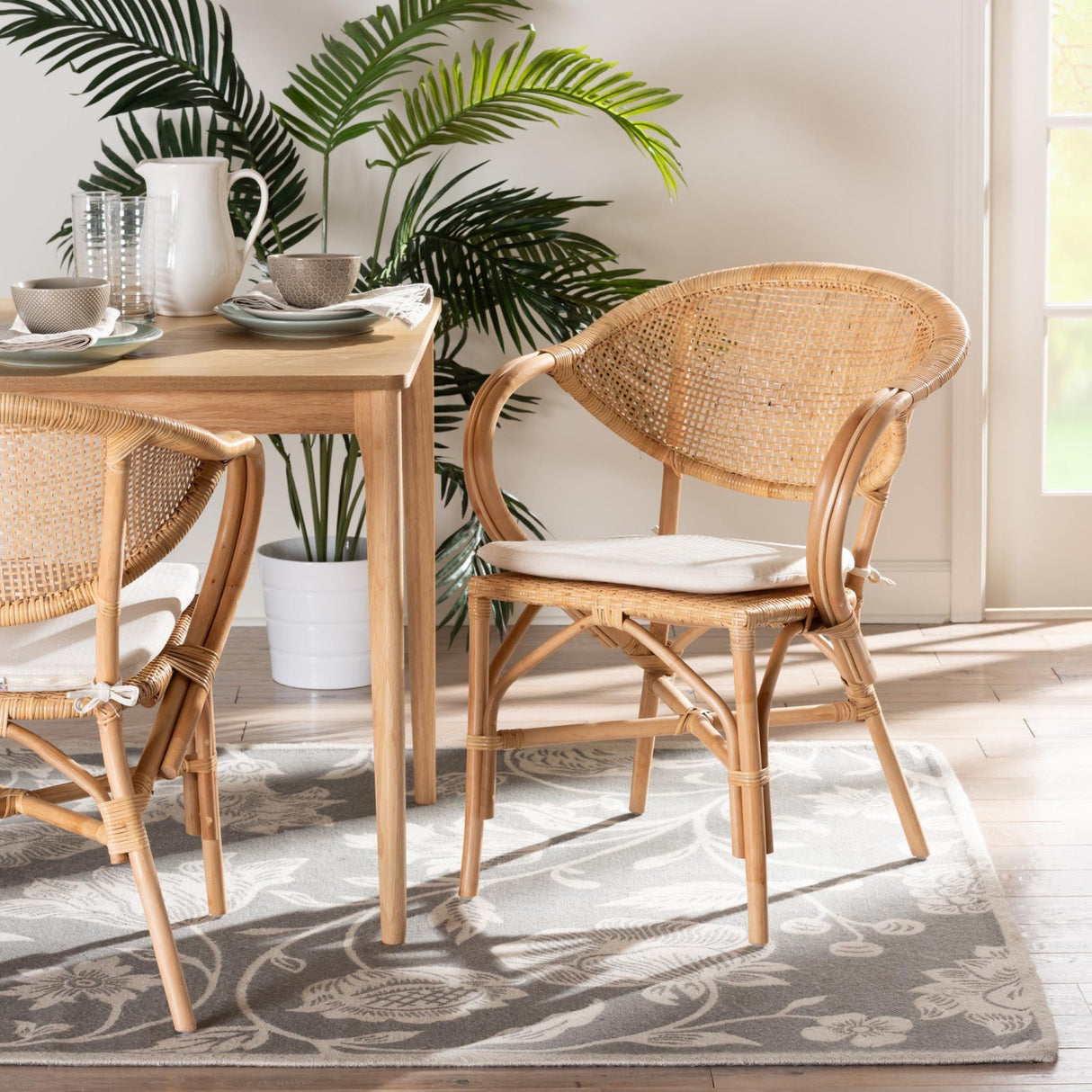   Modern European furniture - Natural Rattan Framed Dining Chair - www.oroa.com | Oroa.com