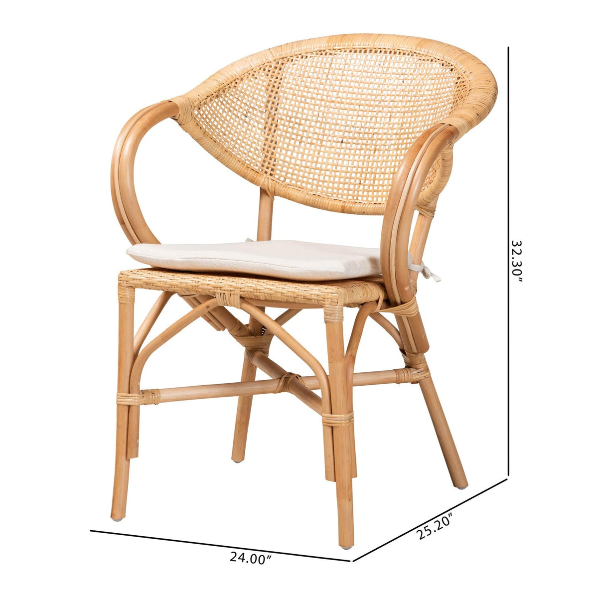   Modern European furniture - Natural Rattan Framed Dining Chair - www.oroa.com | Oroa.com