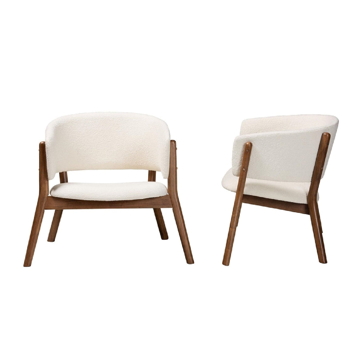   Modern European furniture - Walnut Framed Curve Accent Chairs 2 - www.oroa.com | Oroa.com