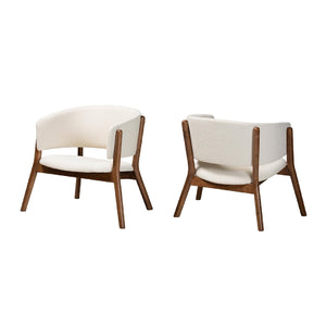   Modern European furniture - Walnut Framed Curve Accent Chairs 2 - www.oroa.com | Oroa.com