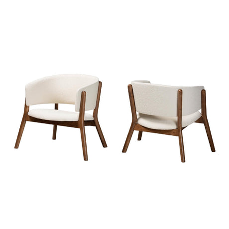   Modern European furniture - Walnut Framed Curve Accent Chairs 2 - www.oroa.com | Oroa.com