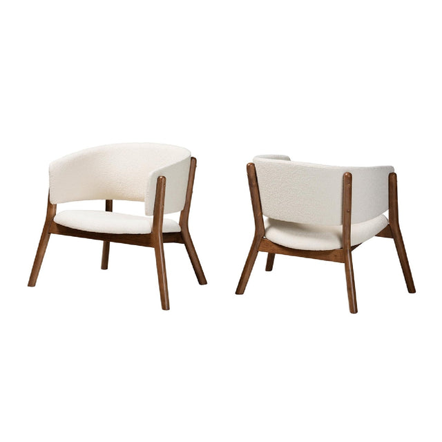 Modern European furniture - Walnut Framed Curve Accent Chairs 2 - www.oroa.com
