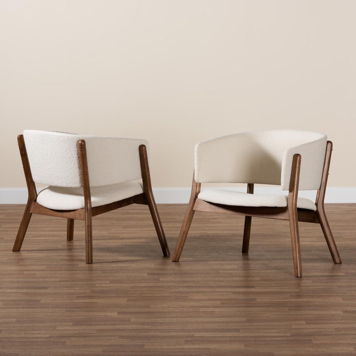   Modern European furniture - Walnut Framed Curve Accent Chairs 2 - www.oroa.com | Oroa.com