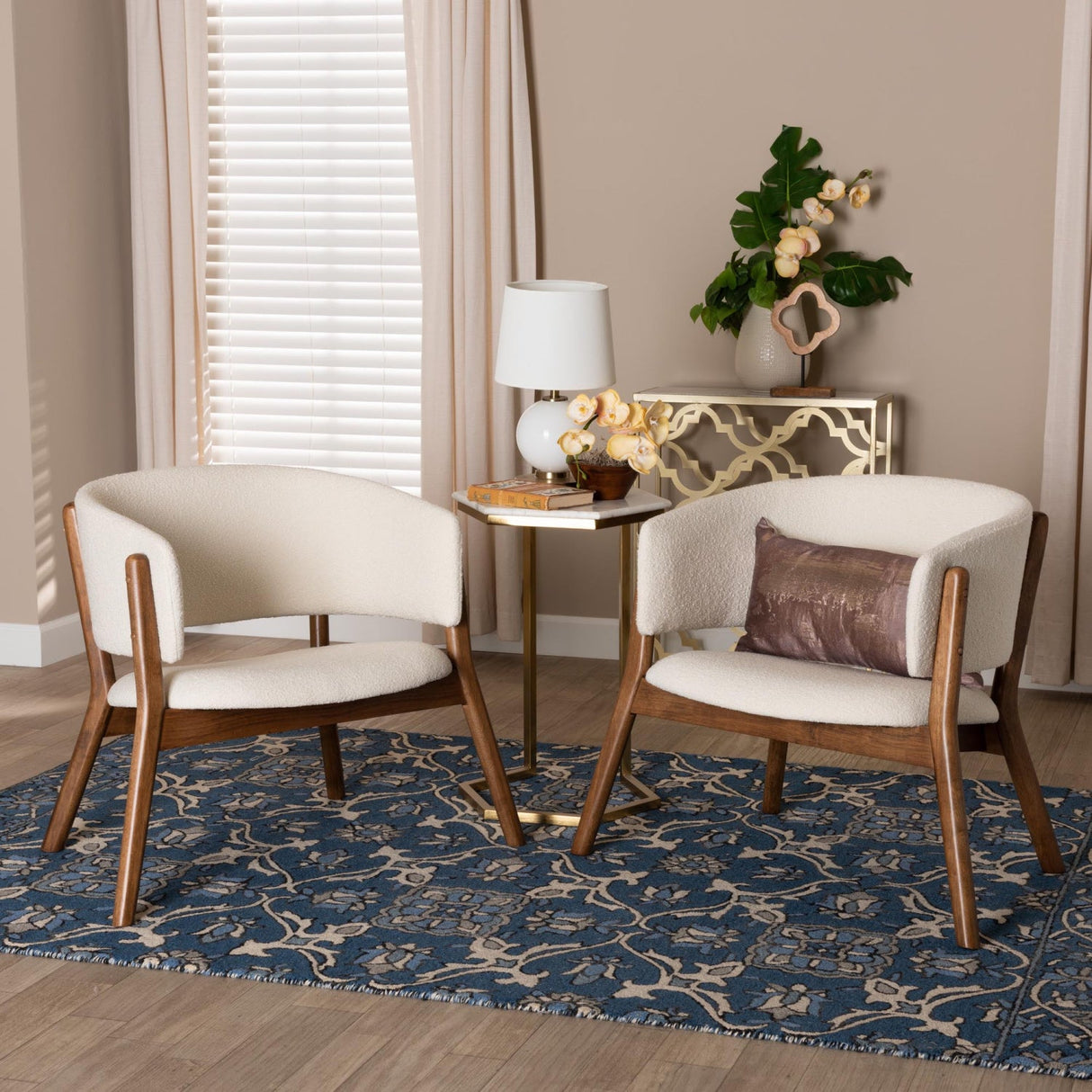   Modern European furniture - Walnut Framed Curve Accent Chairs 2 - www.oroa.com | Oroa.com