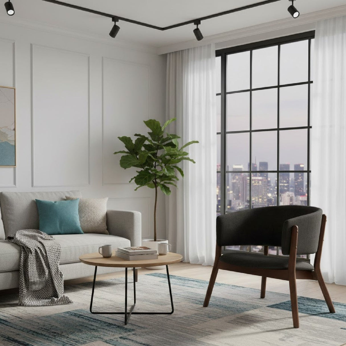   Modern European furniture - Walnut Framed Curve Accent Chairs 2 - www.oroa.com | Oroa.com