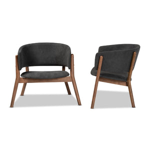   Modern European furniture - Walnut Framed Curve Accent Chairs 2 - www.oroa.com | Oroa.com