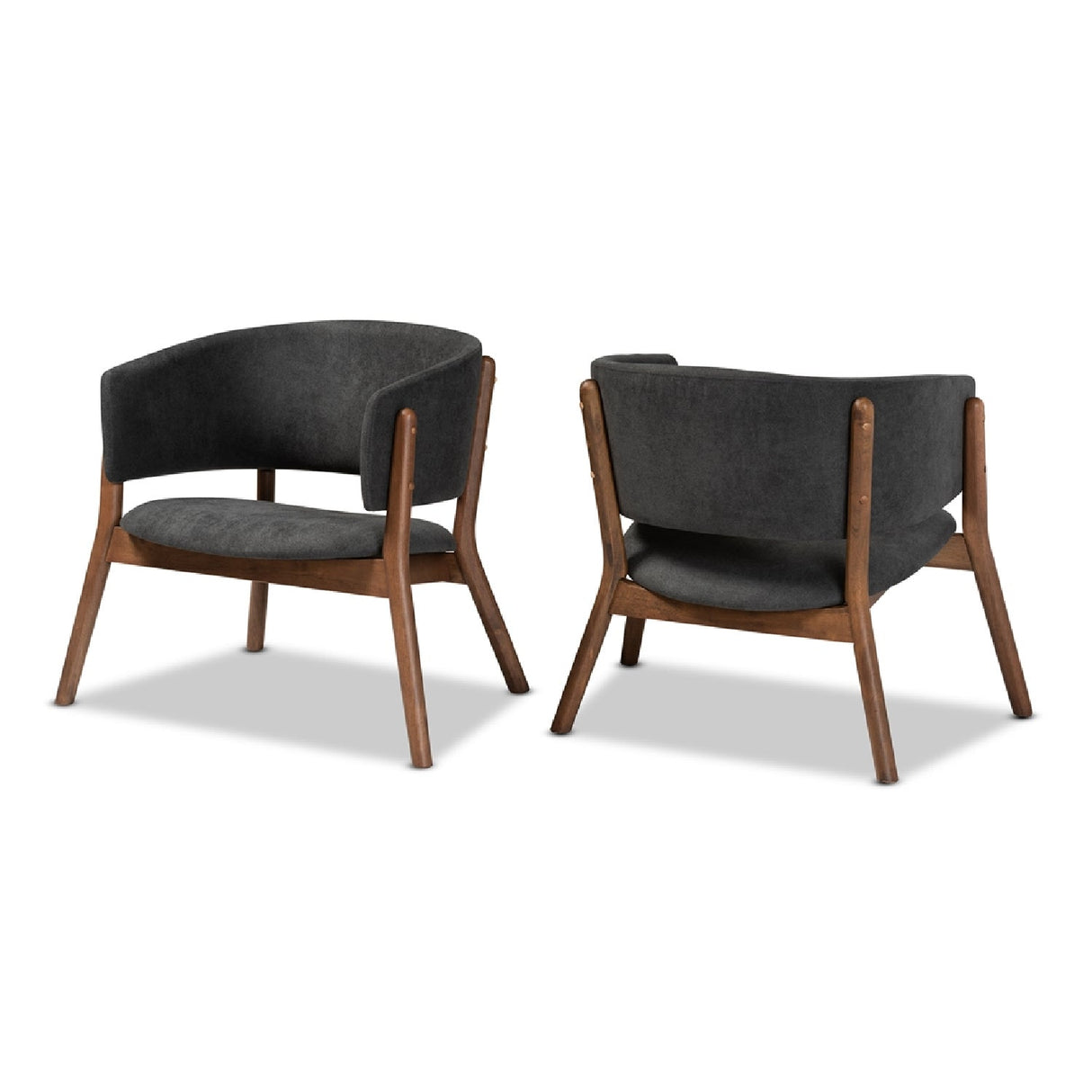   Modern European furniture - Walnut Framed Curve Accent Chairs 2 - www.oroa.com | Oroa.com