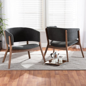  Modern European furniture - Walnut Framed Curve Accent Chairs 2 - www.oroa.com | Oroa.com