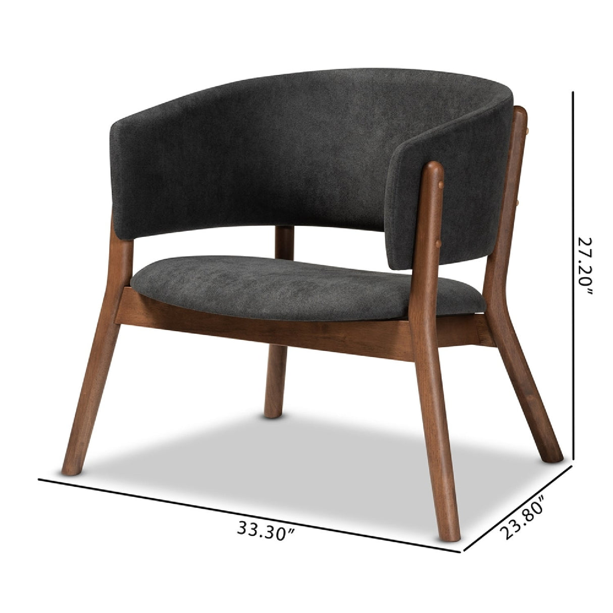   Modern European furniture - Walnut Framed Curve Accent Chairs 2 - www.oroa.com | Oroa.com