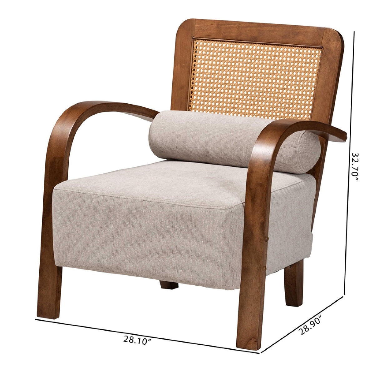   Modern European furniture - Gray Padded Japandi Lounge Chair - www.oroa.com | Oroa.com