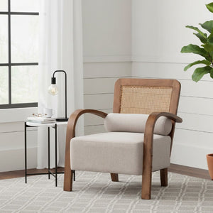   Modern European furniture - Gray Padded Japandi Lounge Chair - www.oroa.com | Oroa.com