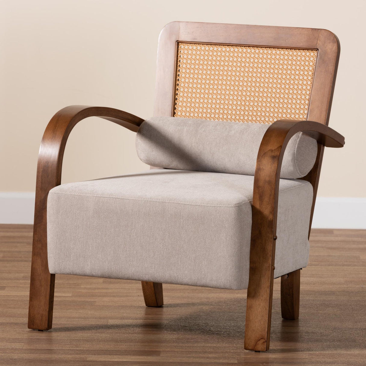   Modern European furniture - Gray Padded Japandi Lounge Chair - www.oroa.com | Oroa.com