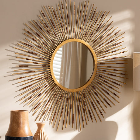  Contract furniture - Gold Sunburst Accent Wall Mirror -  www.oroatrade.com | Oroa.com