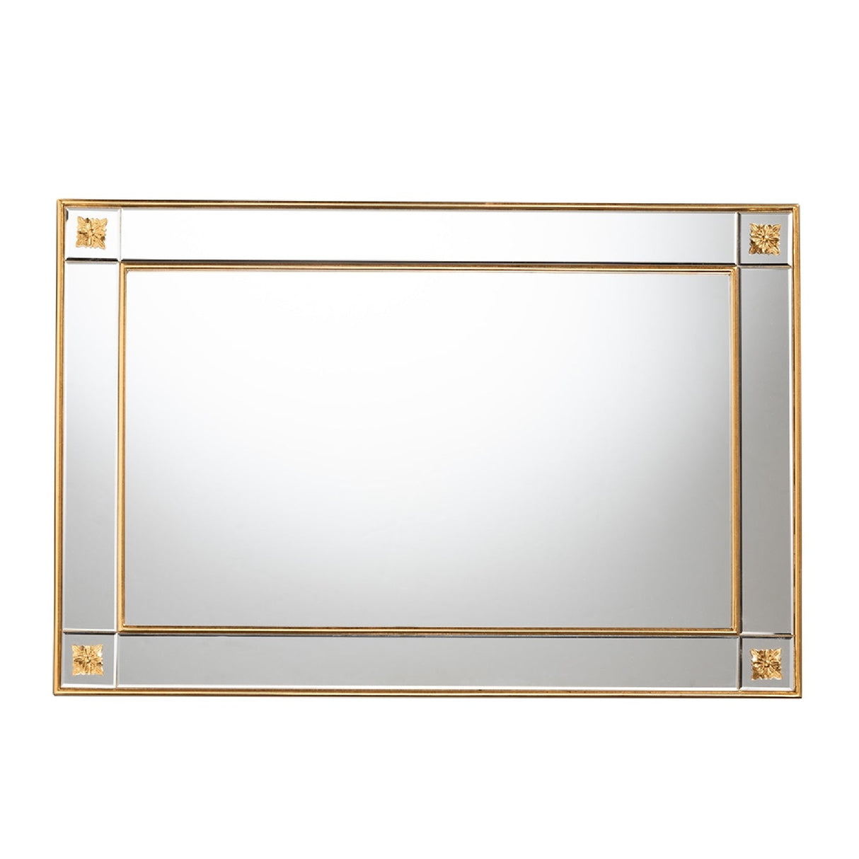   Hospitality furniture - Rectangular Gold Accent Wall Mirror - www.oroatrade.com | Oroa.com