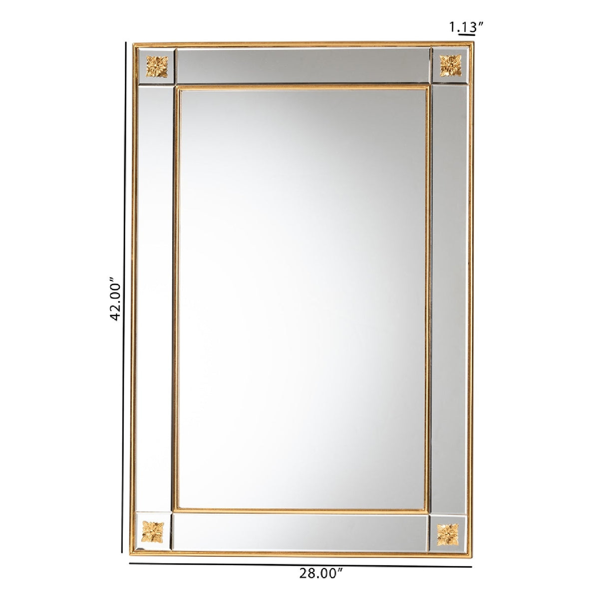  Hospitality furniture - Rectangular Gold Accent Wall Mirror - www.oroatrade.com | Oroa.com