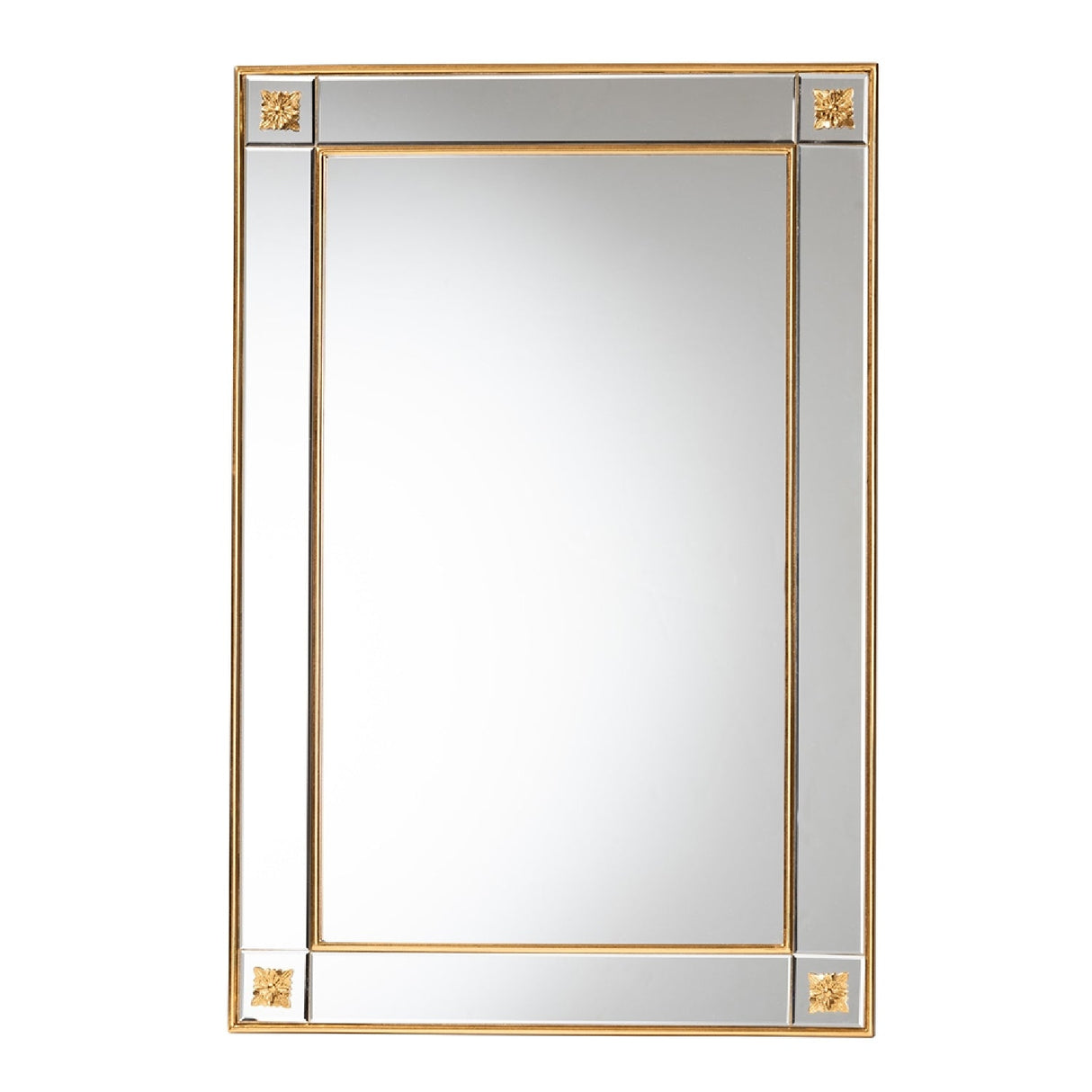   Hospitality furniture - Rectangular Gold Accent Wall Mirror - www.oroatrade.com | Oroa.com