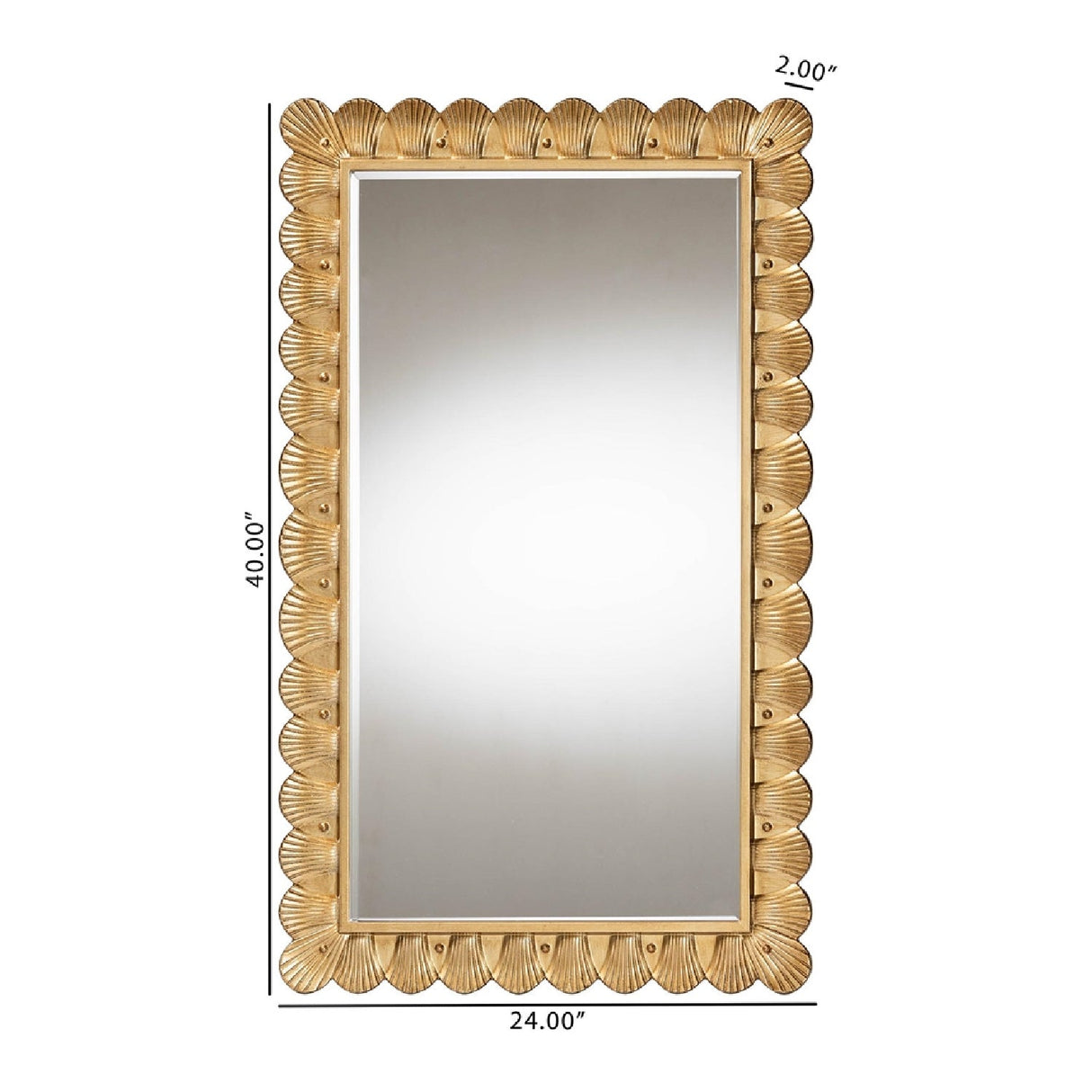   Hospitality furniture - Gold Seashell Accent Mirror - www.oroatrade.com | Oroa.com