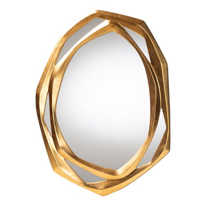   Hospitality furniture - Gold Geometric Abstract Accent Mirror - www.oroatrade.com | Oroa.com