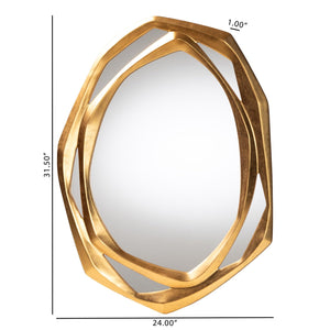   Hospitality furniture - Gold Geometric Abstract Accent Mirror - www.oroatrade.com | Oroa.com
