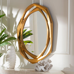   Hospitality furniture - Gold Geometric Abstract Accent Mirror - www.oroatrade.com | Oroa.com