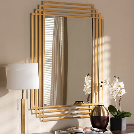   Hospitality furniture - Gold Art Deco Accent Mirror - www.oroatrade.com | Oroa.com